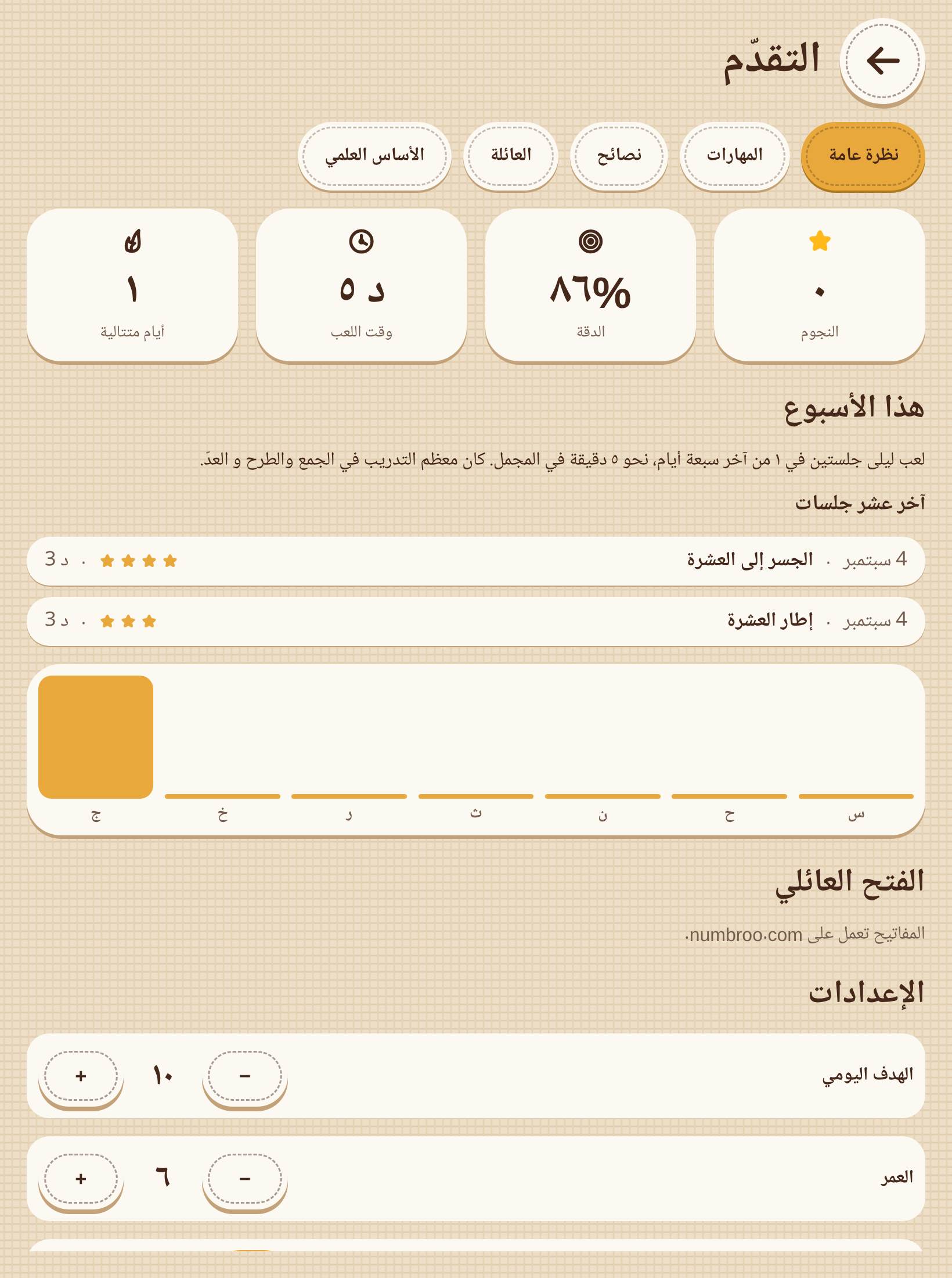 منطقة الكبار: هذا الأسبوع، مهارات يجري تثبيتها، ونشاط لممارسته معًا.