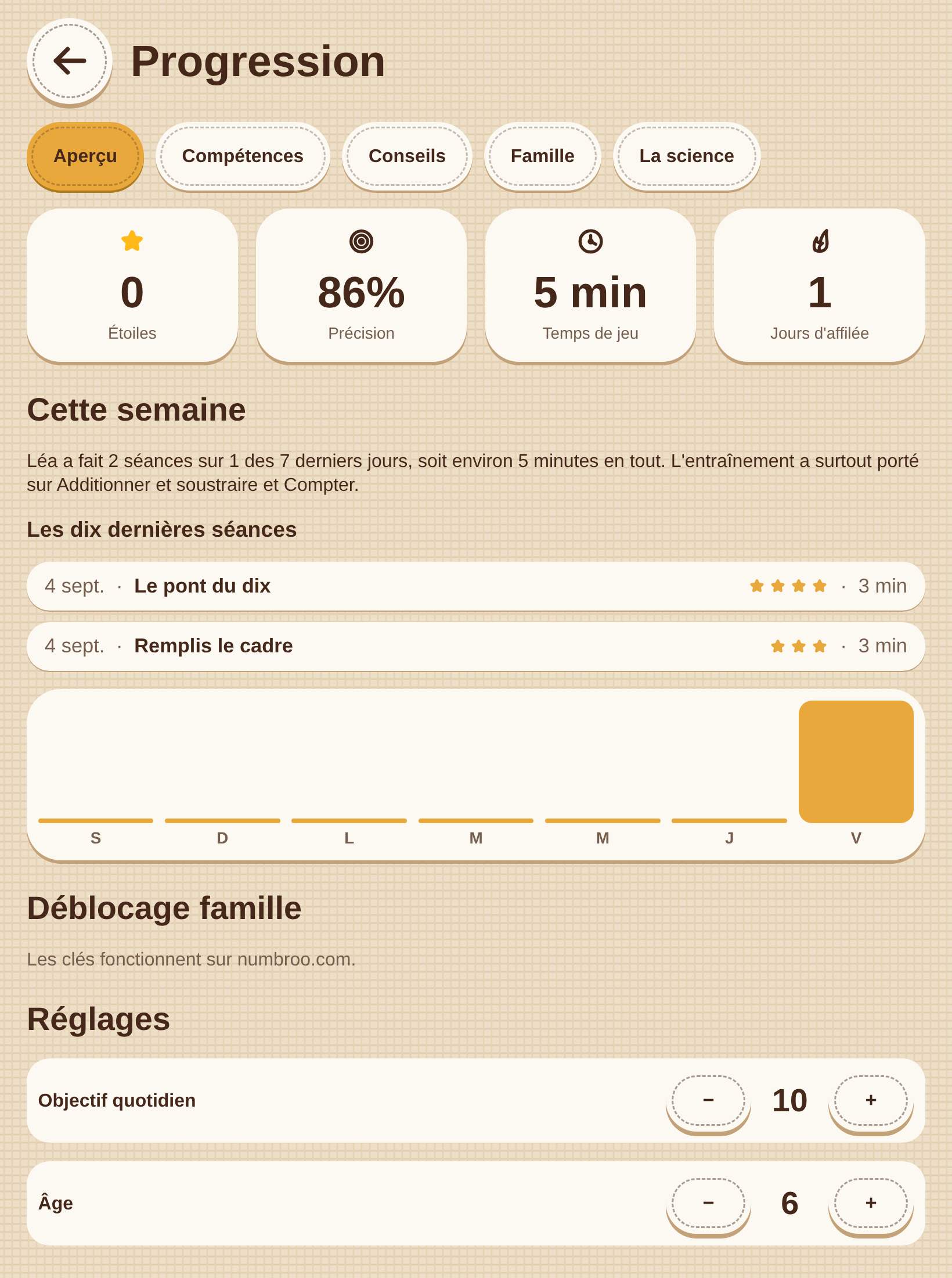 L'espace adultes : cette semaine, compétences en cours d'acquisition, une activité à faire ensemble.