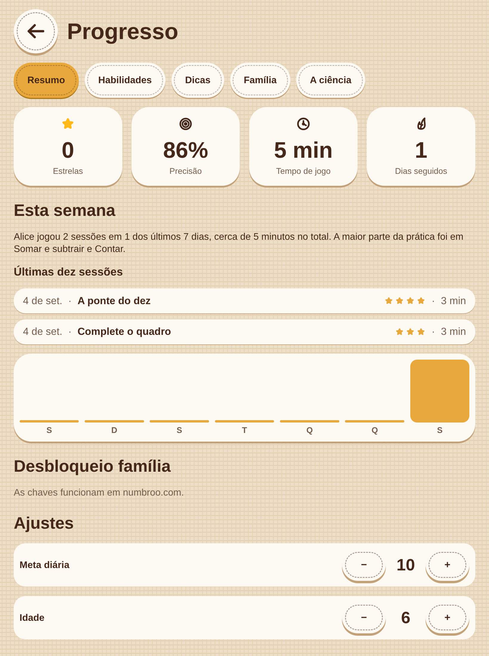 A área dos adultos: esta semana, habilidades que estão se firmando, uma atividade para fazerem juntos.